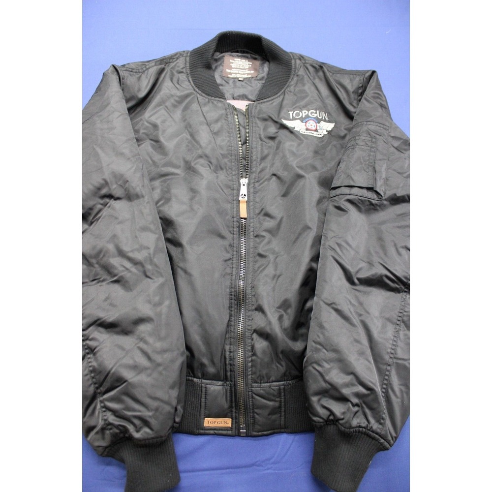 Top Gun® Official MA-1 Men's "Wings"‎ Bomber Jacket with Patches Size 3XL Black